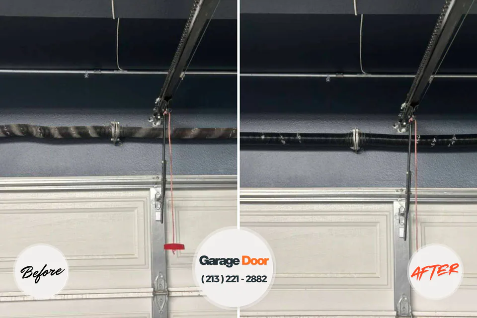 Before and after: garage door repair Country Club Hills, IL